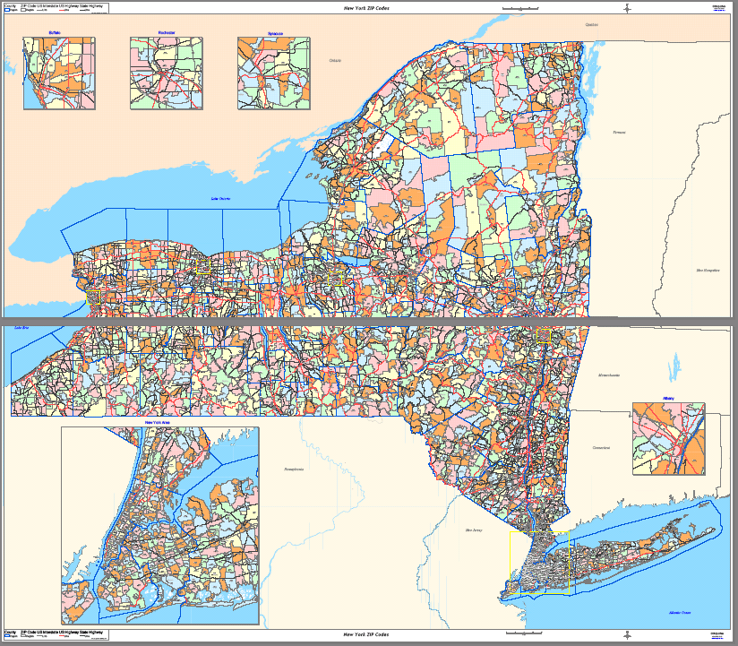 What are some different zip codes in Manhattan?